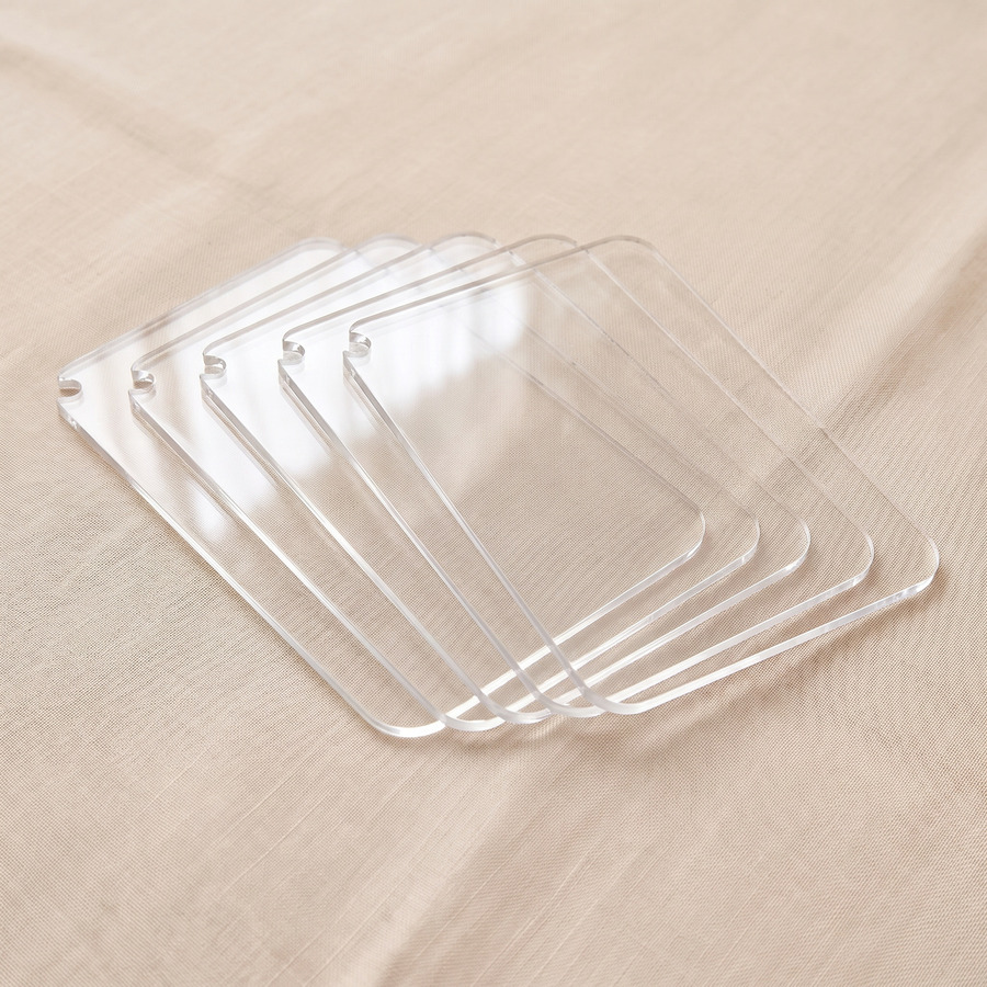 Five clear acrylic lids
